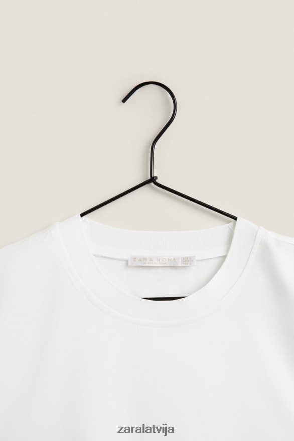 mīksta pieskāriena t-krekls sievietes Zara balts 6ZTV401810 apģērbs
