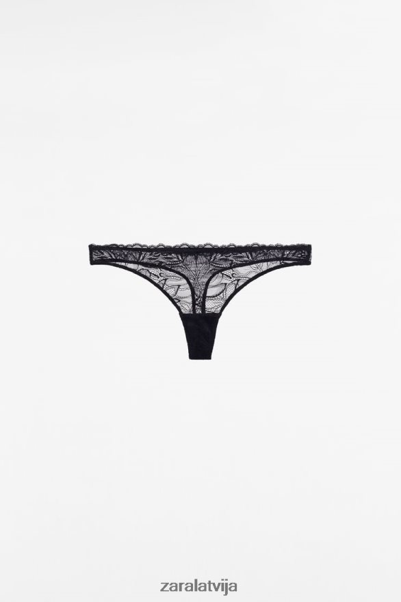 mežģīņu siksniņas sievietes Zara melns 6ZTV40827 apģērbs