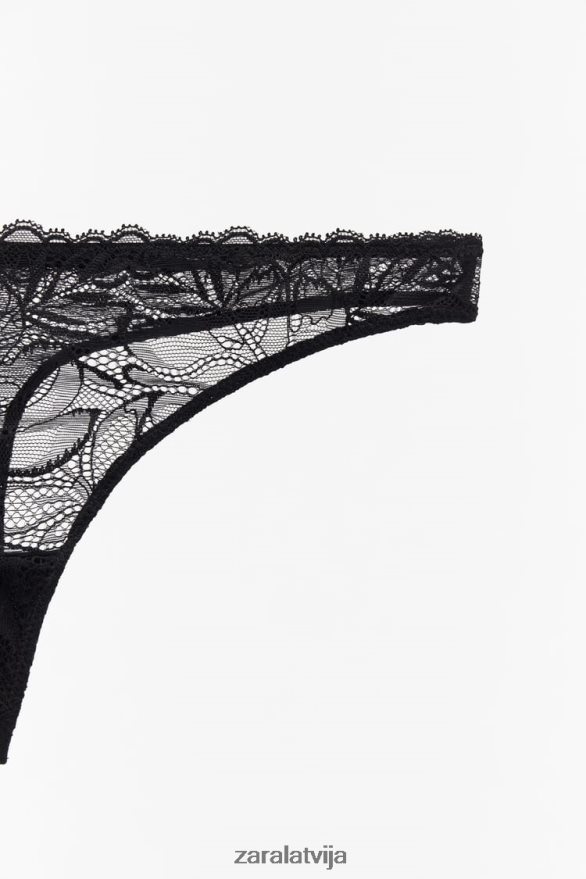 mežģīņu siksniņas sievietes Zara melns 6ZTV40827 apģērbs