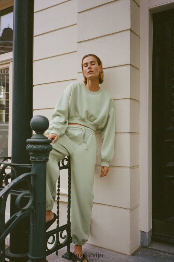 pamata skriešanas bikses sievietes Zara jūras zaļa 6ZTV40944 apģērbs