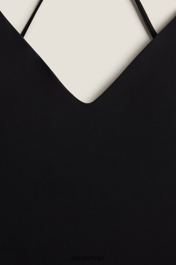 peldkostīms ar atvērtu muguru sievietes Zara melns 6ZTV401823 apģērbs