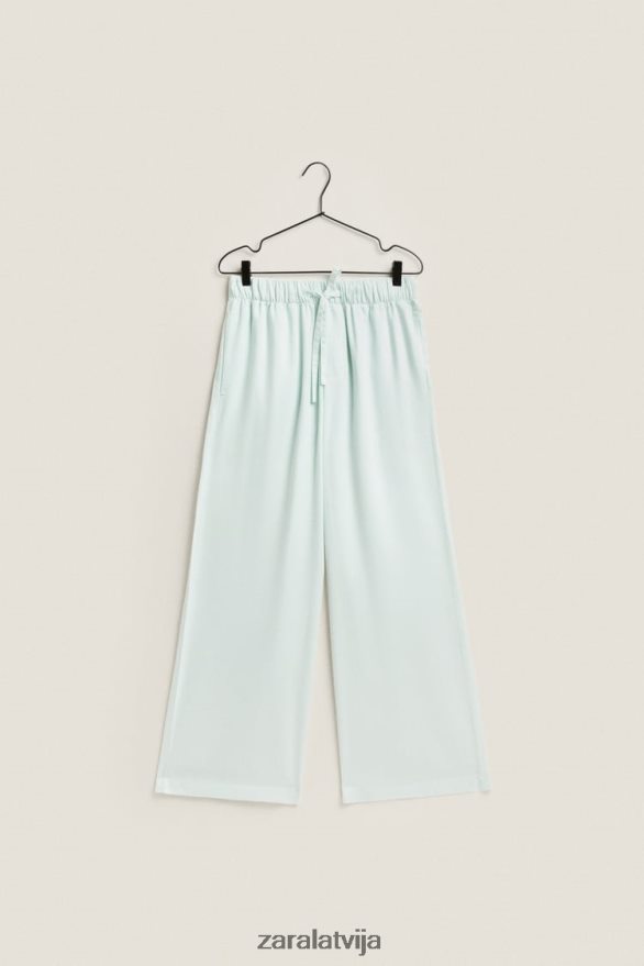 vienkrāsainas bikses sievietes Zara gaiši zaļš 6ZTV401800 apģērbs