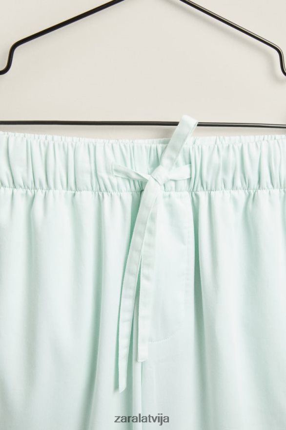 vienkrāsainas bikses sievietes Zara gaiši zaļš 6ZTV401800 apģērbs
