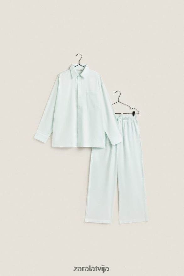 vienkrāsainas bikses sievietes Zara gaiši zaļš 6ZTV401800 apģērbs