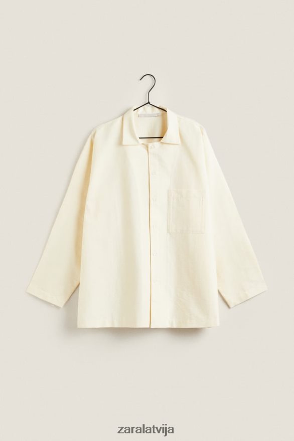 vienkrāsains krekls sievietes Zara vaniļas 6ZTV401802 apģērbs