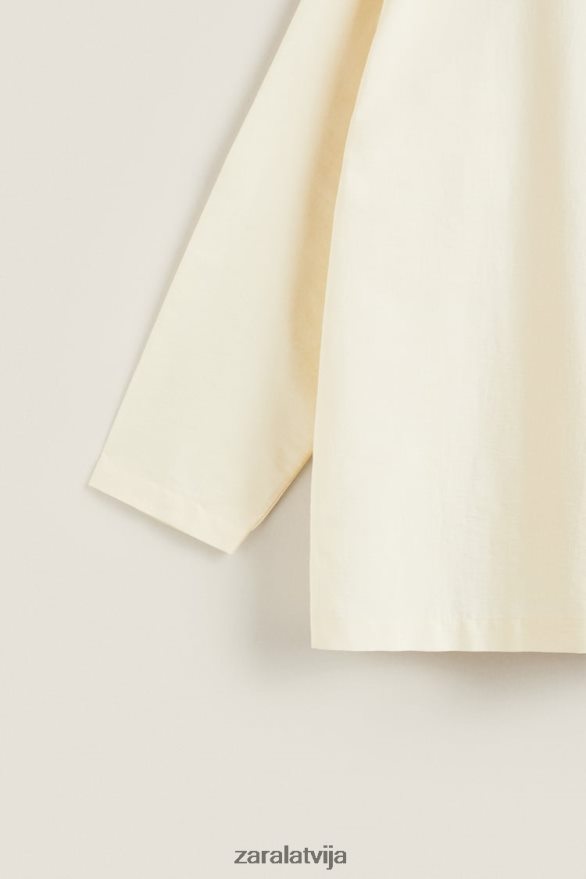 vienkrāsains krekls sievietes Zara vaniļas 6ZTV401802 apģērbs