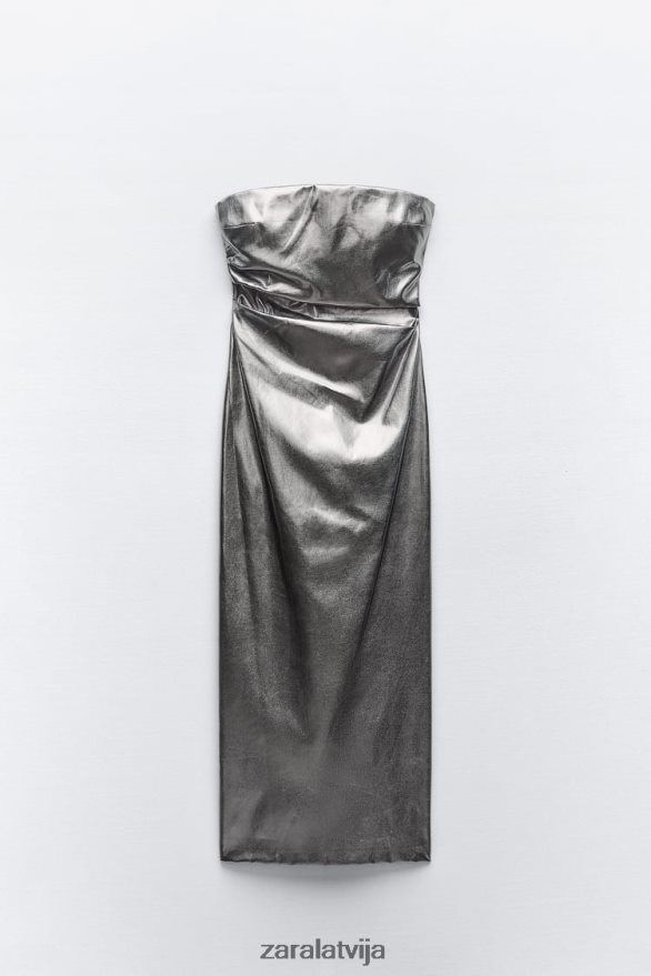 metāliska kleita bez lencītēm sievietes Zara tērauda 6ZTV40935 apģērbs