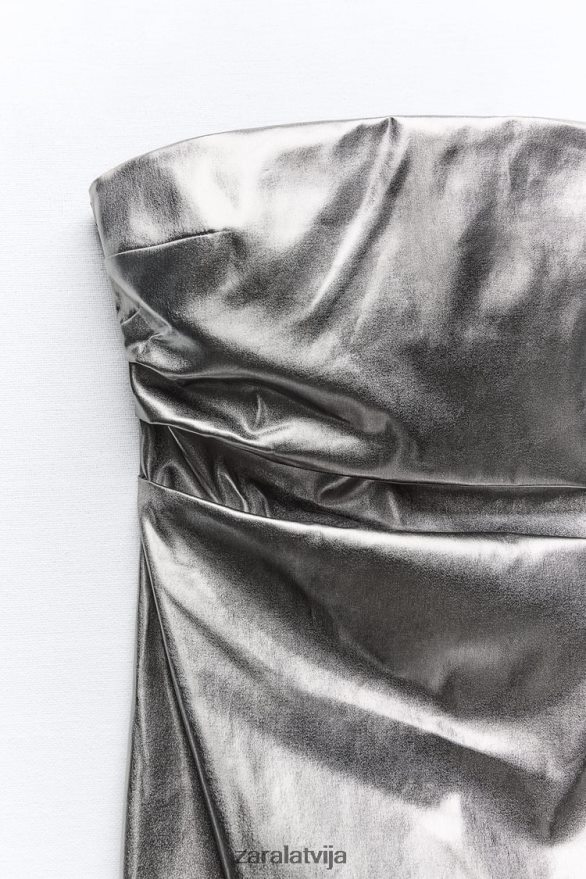 metāliska kleita bez lencītēm sievietes Zara tērauda 6ZTV40935 apģērbs