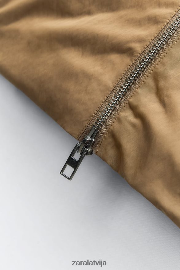 mini bomber kleita sievietes Zara olīvu zaļš 6ZTV40242 apģērbs