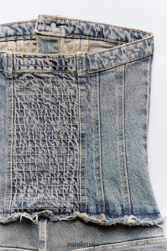 trf džinsa kombinezons bez lencītēm sievietes Zara jūras zils 6ZTV40246 apģērbs