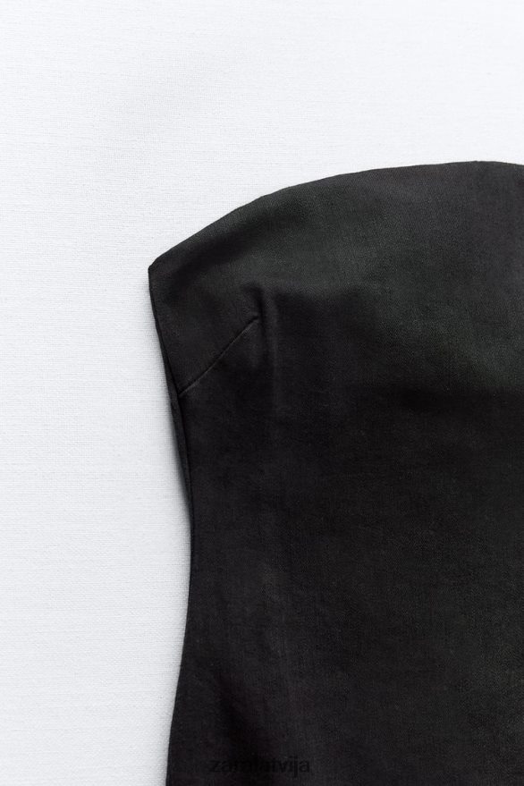 zw džinsa kleita bez lencītēm sievietes Zara melns 6ZTV40237 apģērbs