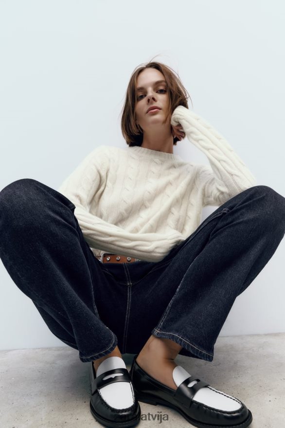 kontrasta loafers sievietes Zara divi toņi 6ZTV40739 apavi