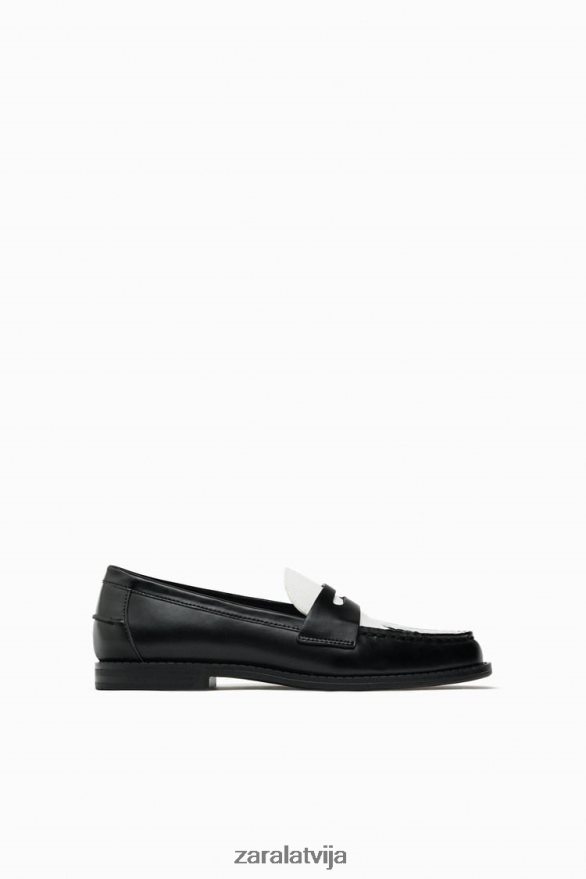 kontrasta loafers sievietes Zara divi toņi 6ZTV40739 apavi