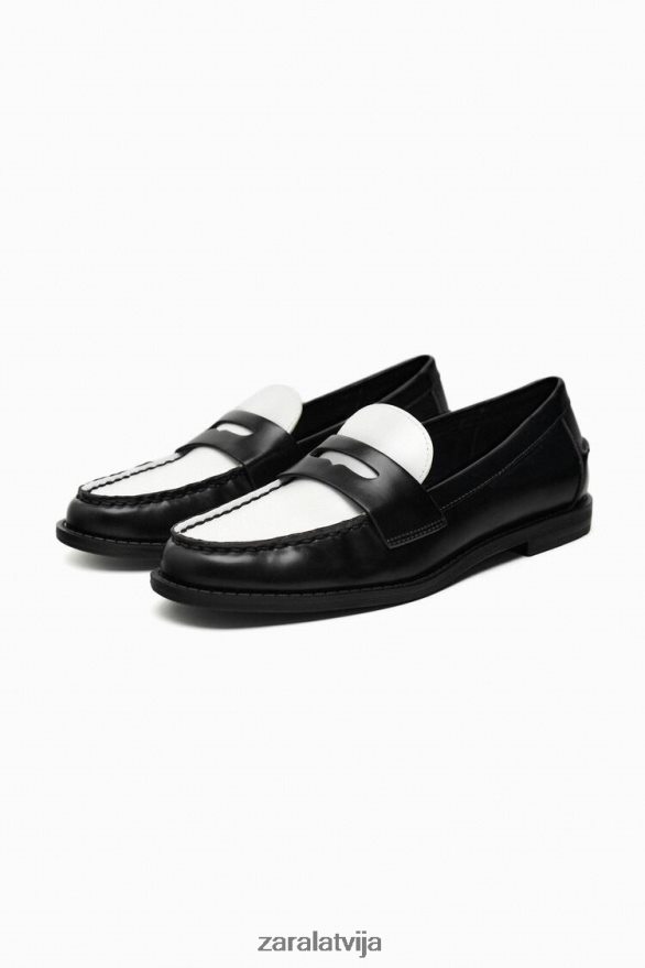 kontrasta loafers sievietes Zara divi toņi 6ZTV40739 apavi