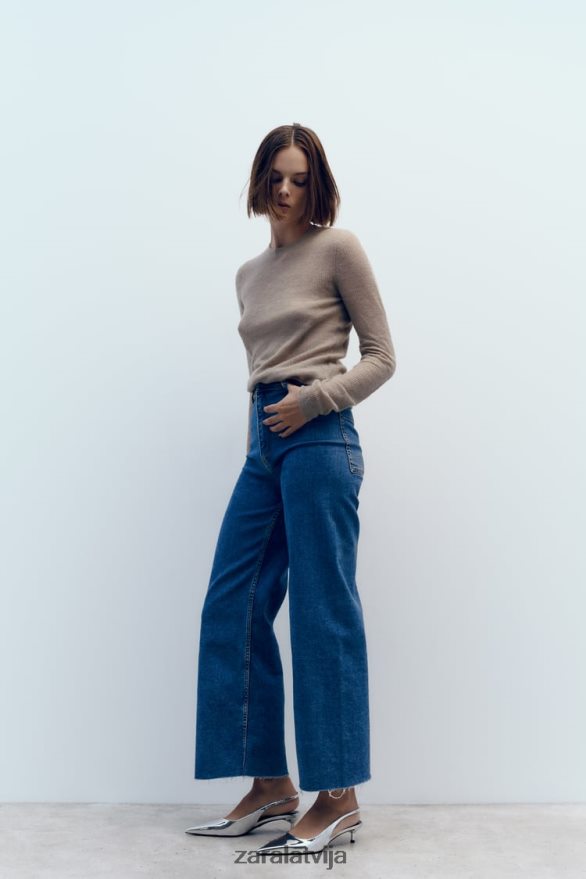 slingback kaķēnu papēži sievietes Zara Sudrabs 6ZTV40738 apavi