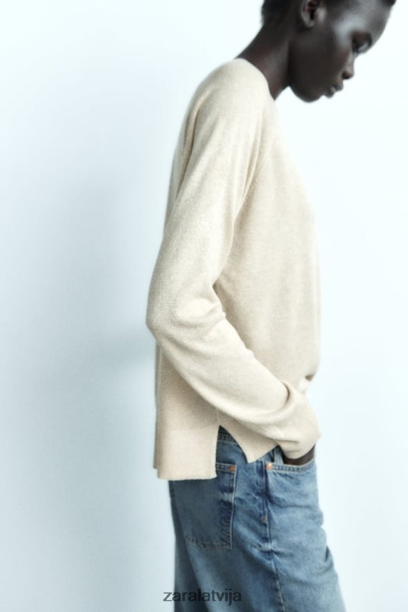 metāla pavedienu kinit džemperis sievietes Zara zeltaini 6ZTV40877 apģērbs