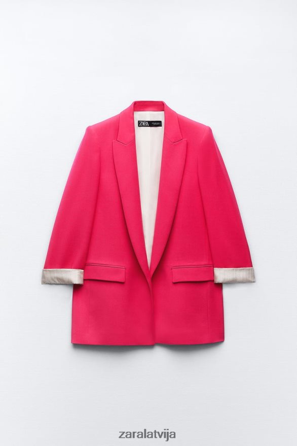apdrukāts aproces bleizeris sievietes Zara fuksija 6ZTV40900 apģērbs