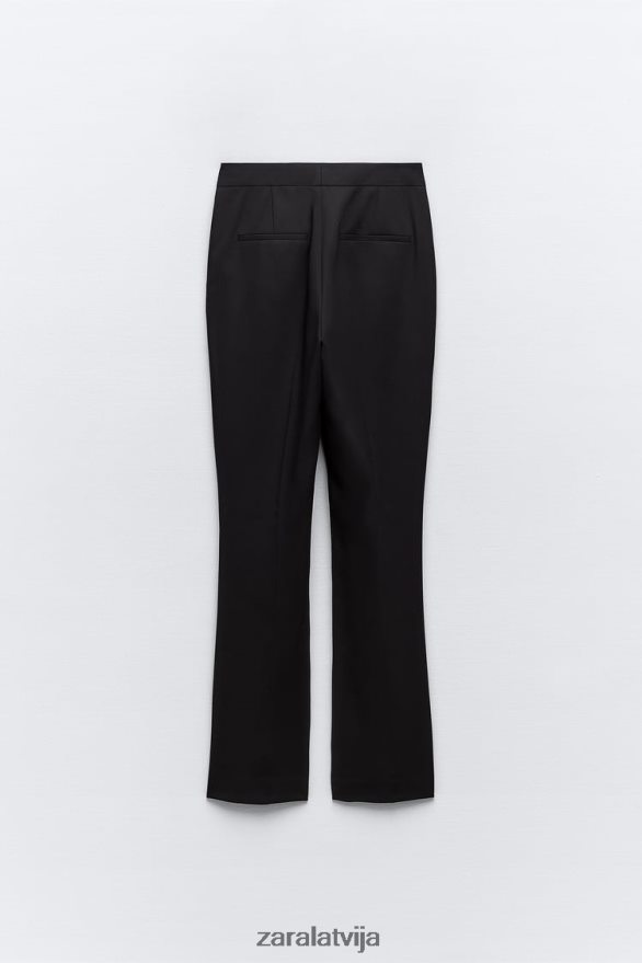 bikses ar platumu visā garumā sievietes Zara melns 6ZTV40880 apģērbs