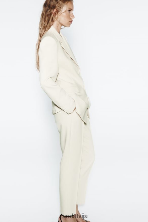 divrindu žakete sievietes Zara ekru 6ZTV40914 apģērbs