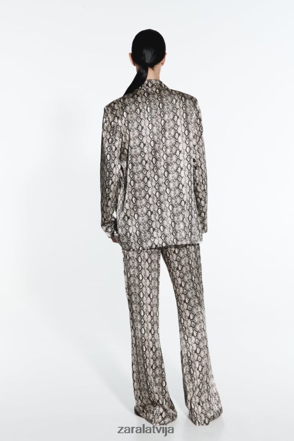 šķidrs dzīvnieku apdrukas žakete sievietes Zara čūska 6ZTV40910 apģērbs