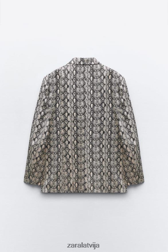 šķidrs dzīvnieku apdrukas žakete sievietes Zara čūska 6ZTV40910 apģērbs