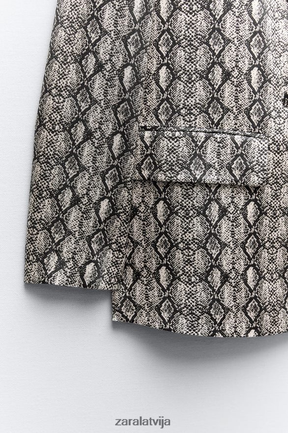 šķidrs dzīvnieku apdrukas žakete sievietes Zara čūska 6ZTV40910 apģērbs