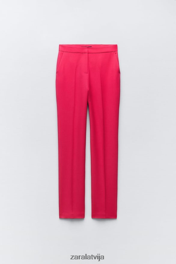 taisnas bikses sievietes Zara fuksija 6ZTV40901 apģērbs