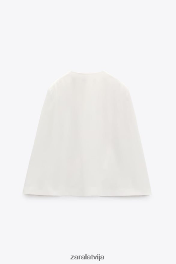 apmetņa žakete sievietes Zara ekru 6ZTV40165 apģērbs