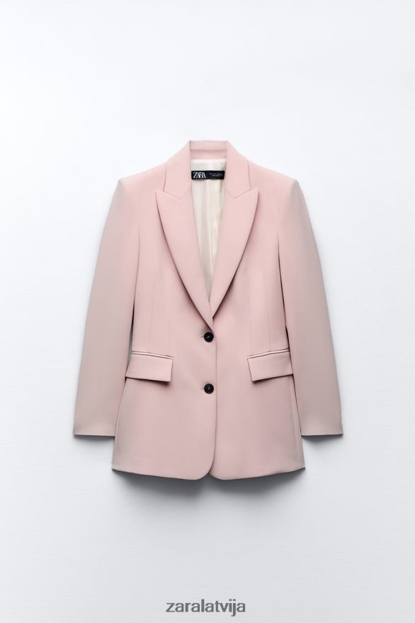 aprīkots šuvju bleizeris sievietes Zara bēšs/rozā 6ZTV40186 apģērbs