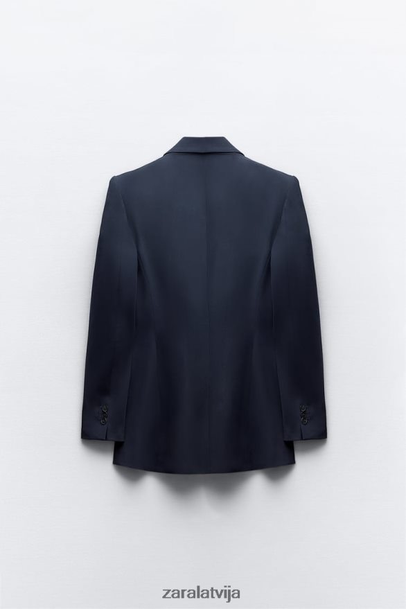 aprīkots šuvju bleizeris sievietes Zara jūras zils 6ZTV40146 apģērbs