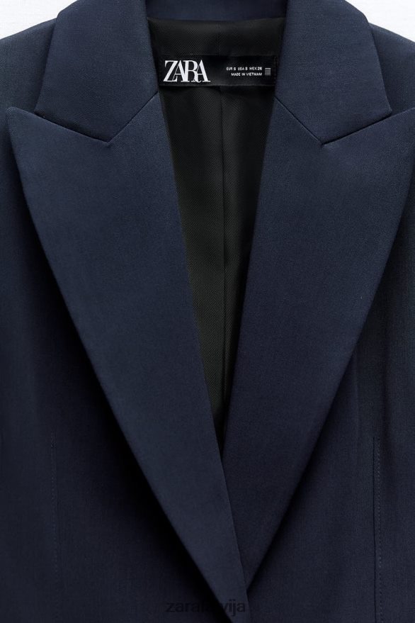 aprīkots šuvju bleizeris sievietes Zara jūras zils 6ZTV40146 apģērbs