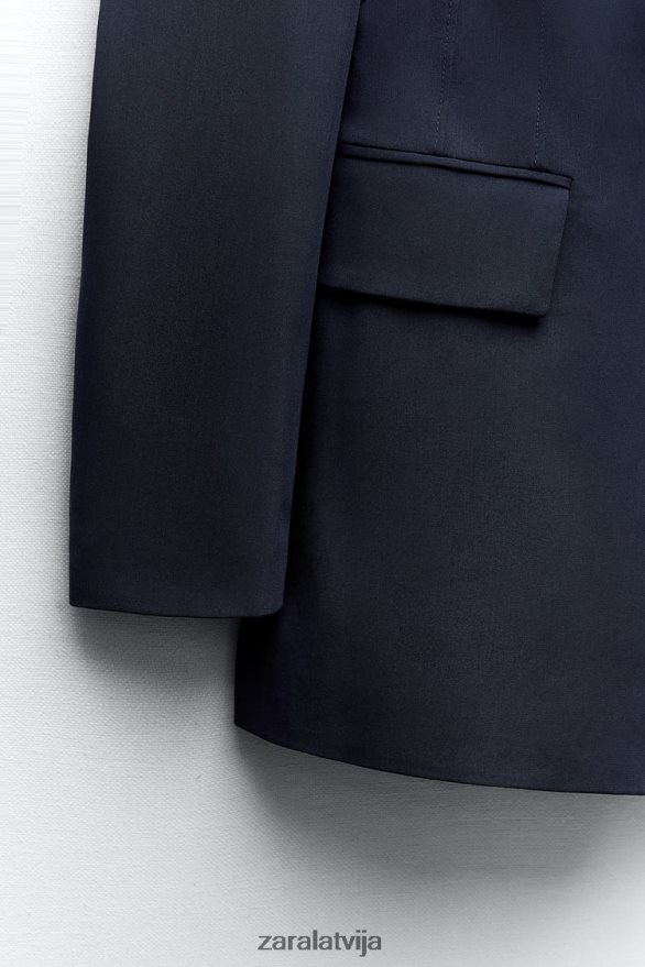 aprīkots šuvju bleizeris sievietes Zara jūras zils 6ZTV40146 apģērbs