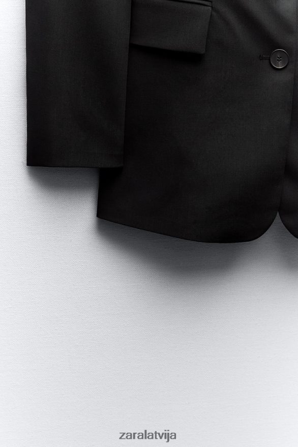 aprīkots šuvju bleizeris sievietes Zara melns 6ZTV40144 apģērbs