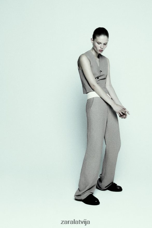 asimetriska dubultā veste ierobežots izdevums sievietes Zara pelēks 6ZTV40185 apģērbs