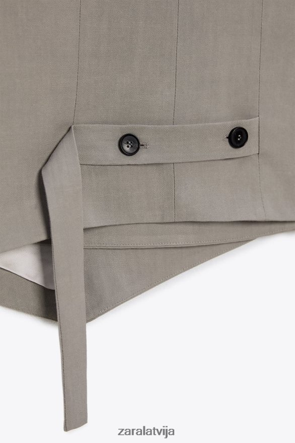 asimetriska dubultā veste ierobežots izdevums sievietes Zara pelēks 6ZTV40185 apģērbs