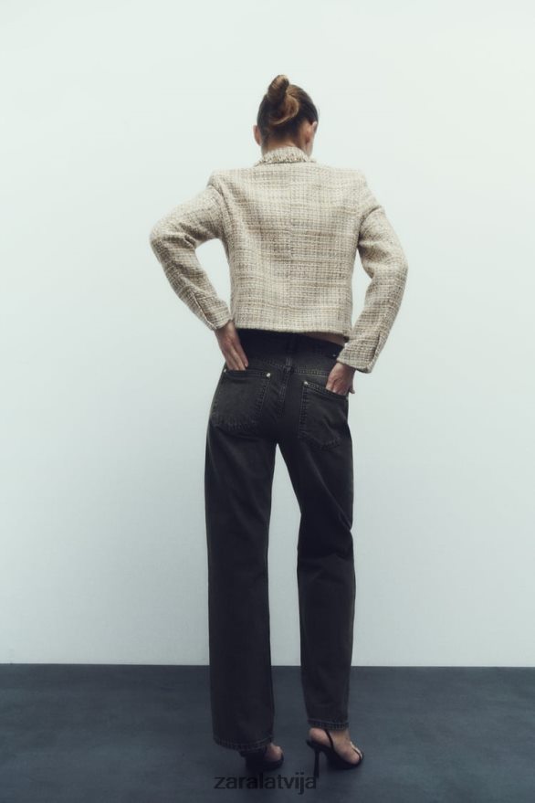 divrindu teksturētas pinuma jaka sievietes Zara daudzkrāsains 6ZTV40162 apģērbs