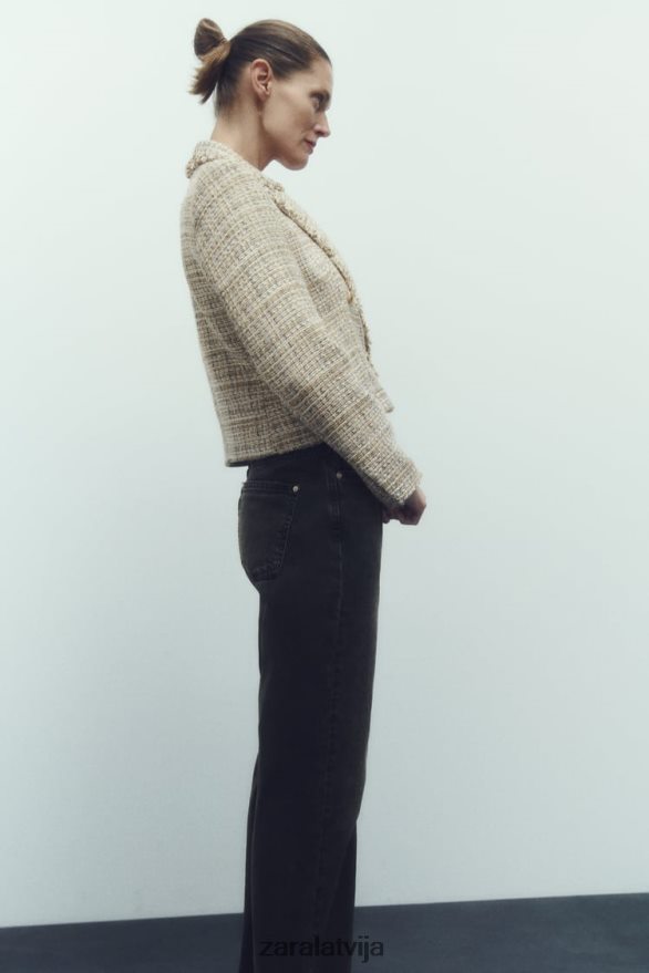 divrindu teksturētas pinuma jaka sievietes Zara daudzkrāsains 6ZTV40162 apģērbs