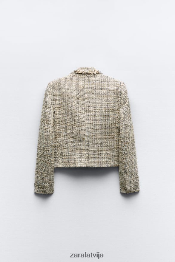 divrindu teksturētas pinuma jaka sievietes Zara daudzkrāsains 6ZTV40162 apģērbs