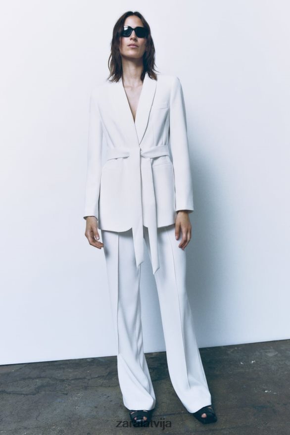 jaka ar jostu sievietes Zara ekru 6ZTV40174 apģērbs