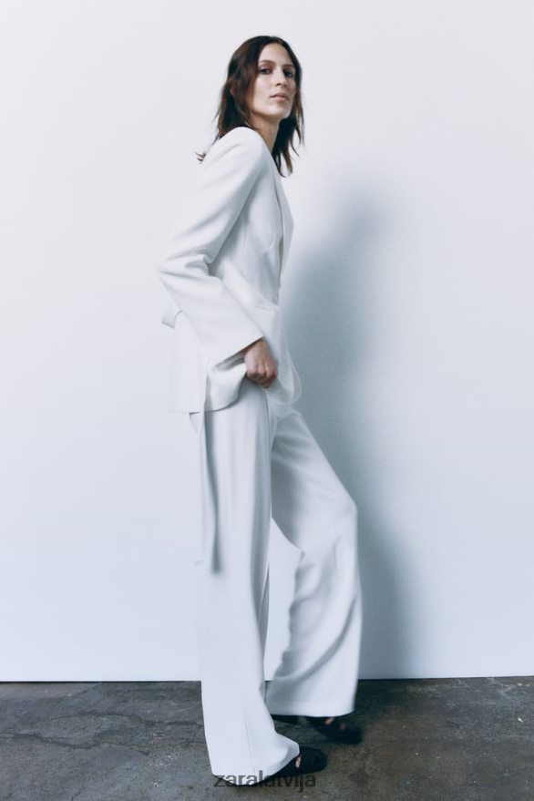 jaka ar jostu sievietes Zara ekru 6ZTV40174 apģērbs