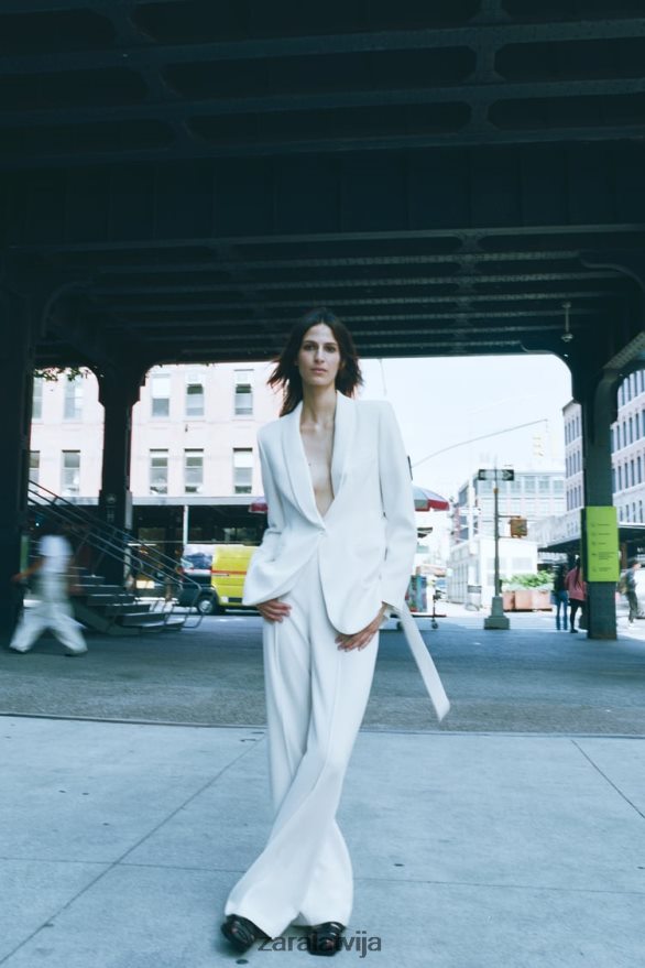 jaka ar jostu sievietes Zara ekru 6ZTV40174 apģērbs