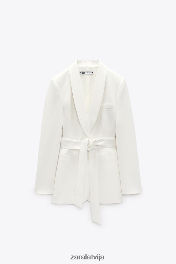 jaka ar jostu sievietes Zara ekru 6ZTV40174 apģērbs