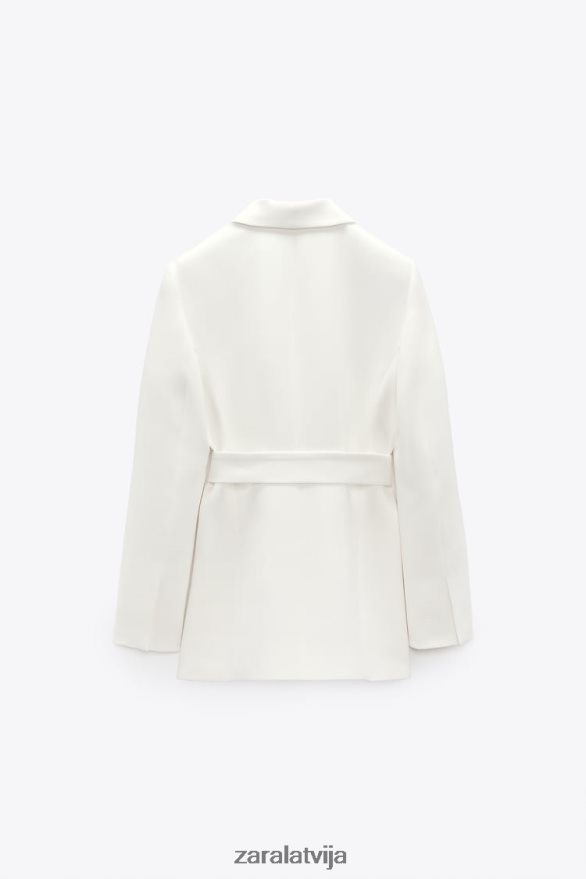 jaka ar jostu sievietes Zara ekru 6ZTV40174 apģērbs
