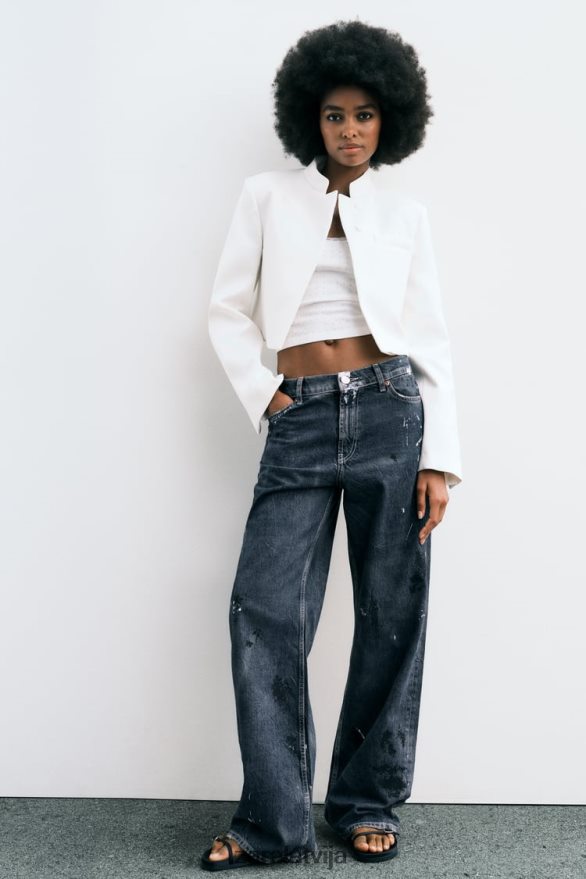 labības žakete sievietes Zara austeru balts 6ZTV40163 apģērbs