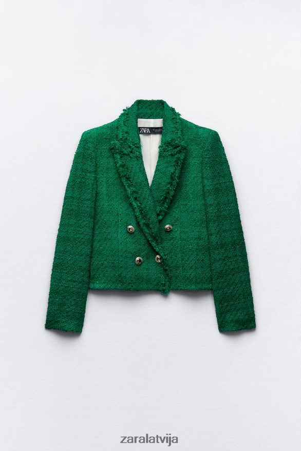 nobružāts divrindu žakete sievietes Zara zaļš 6ZTV40141 apģērbs