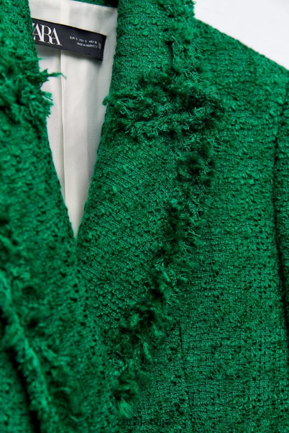 nobružāts divrindu žakete sievietes Zara zaļš 6ZTV40141 apģērbs