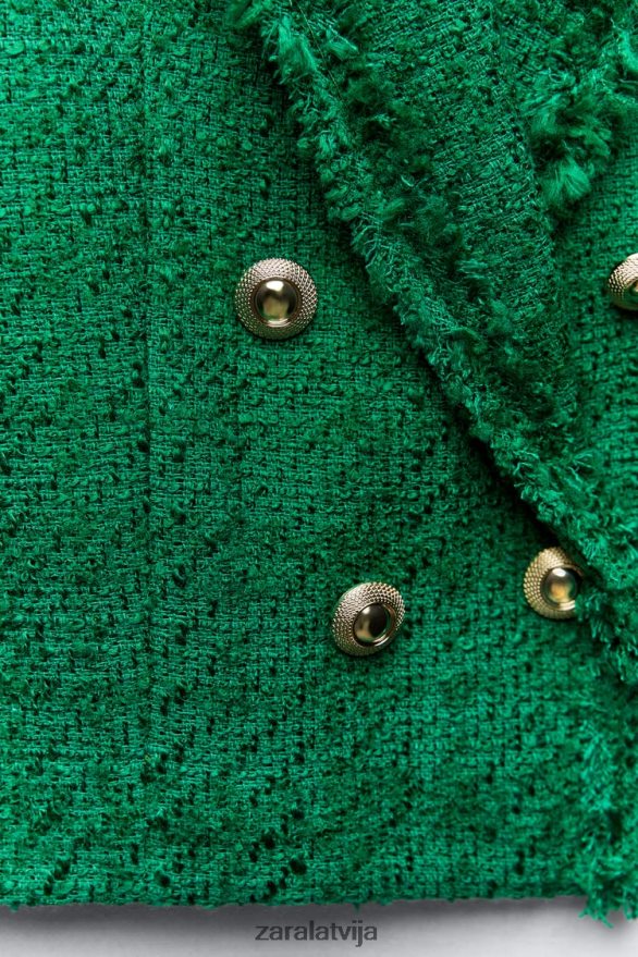 nobružāts divrindu žakete sievietes Zara zaļš 6ZTV40141 apģērbs