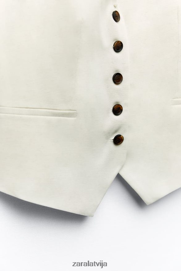 pielāgota veste sievietes Zara gaiši bēšs 6ZTV40157 apģērbs
