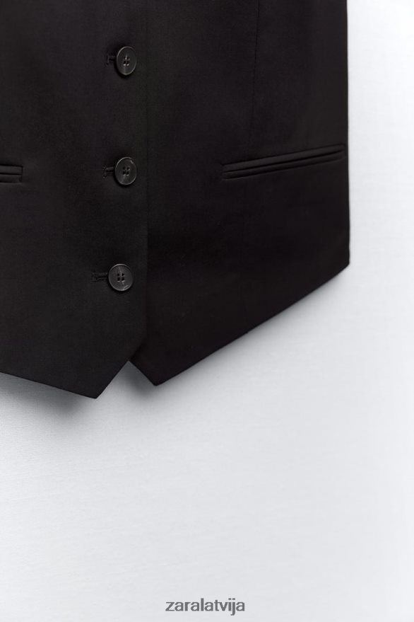 pielāgota veste sievietes Zara melns 6ZTV40145 apģērbs