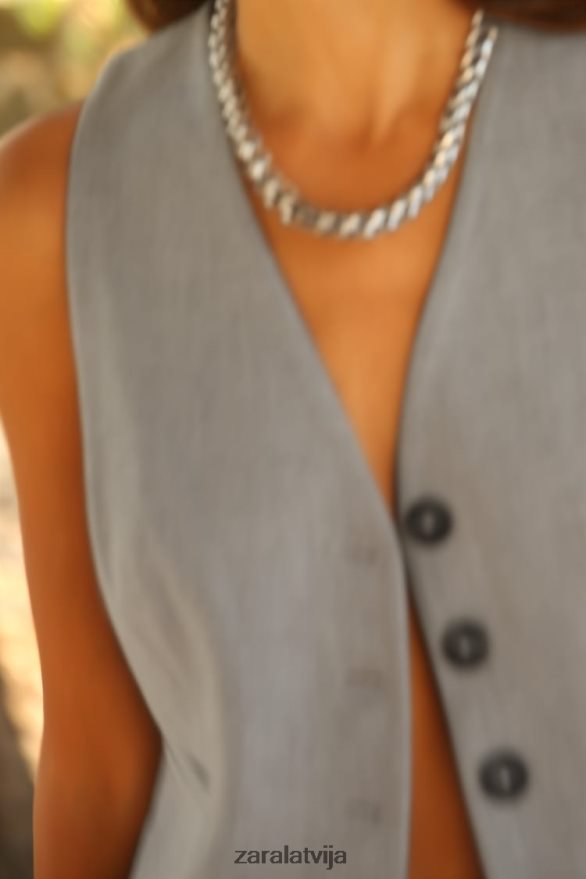 pielāgota veste sievietes Zara pelēks 6ZTV40139 apģērbs